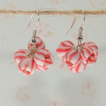 Серьги красные Квартет